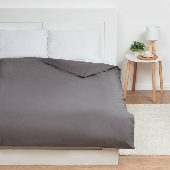 фото Пододеяльник Этель 175х215, цвет серый,100% хлопок, бязь 125г/м2