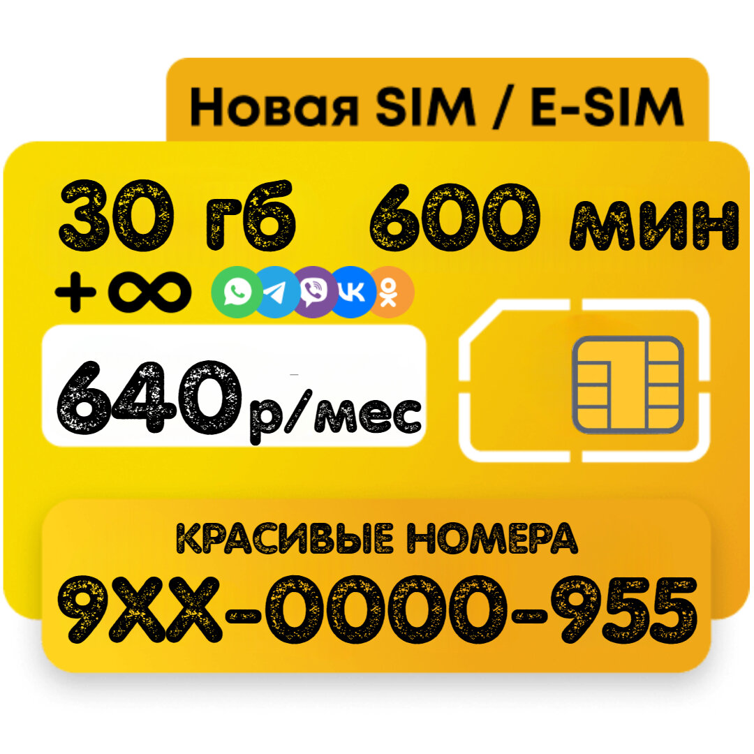 Sim-карта "Красивый номер" и выгодный тариф с полным безлимитом на социальные сети и мессенджеры, карты и видео — фото 3