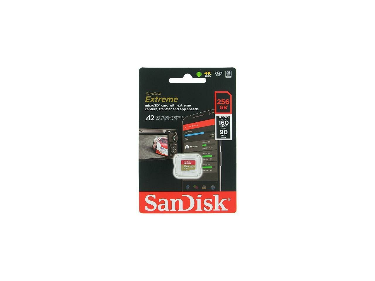 Флеш карта microSD 128GB SanDisk microSDXC Class 10 UHS-I A2 C10 V30 U3 Extreme for Action Cams and Drones (SD адаптер) SDSQXA1-128G-GN6AA - фото №14