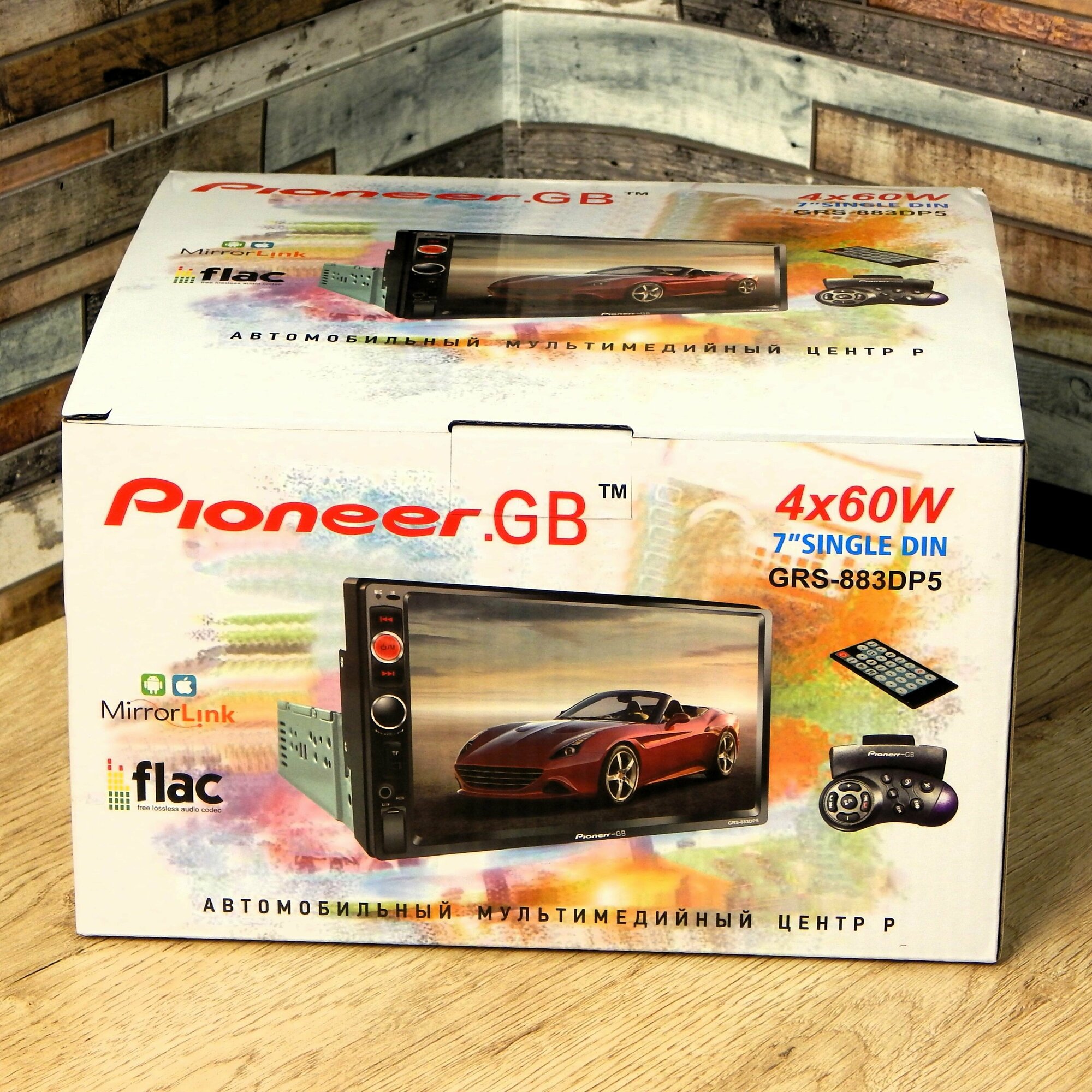 Автомагнитола Pioneer.GB GRS-883DP5 7* дюймовый автомобильный плеер (1din- 2din), Bluetooth, FM