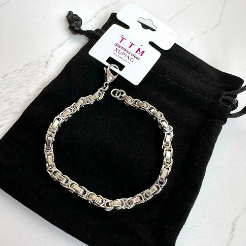 фото Браслет xuping jewelry мужской браслет на руку с плетением скарабей, 20 см., размер 20 см, серебряный