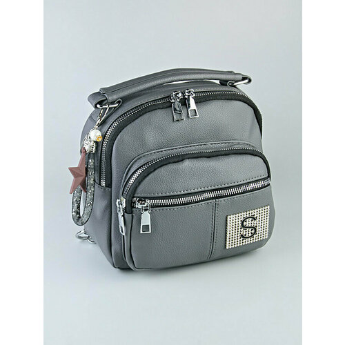 фото Рюкзак , фактура зернистая, серый babak