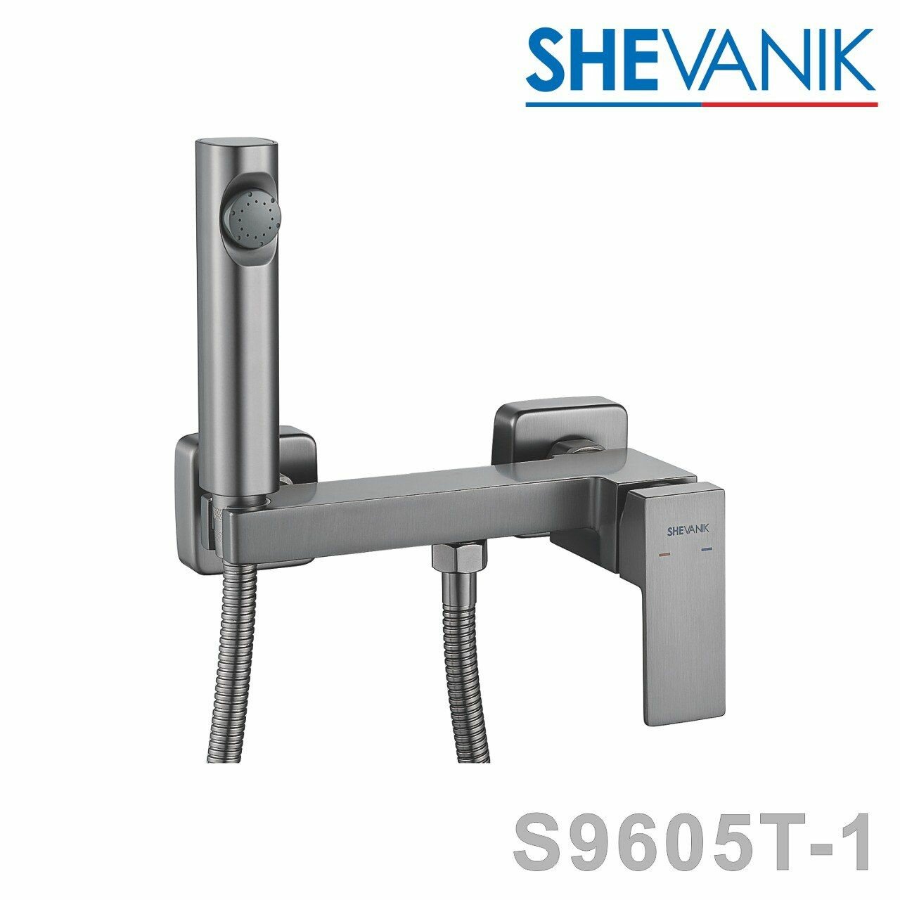 Гигиенический душ со смесителем Rose S9605T-1 цвет оружейная сталь