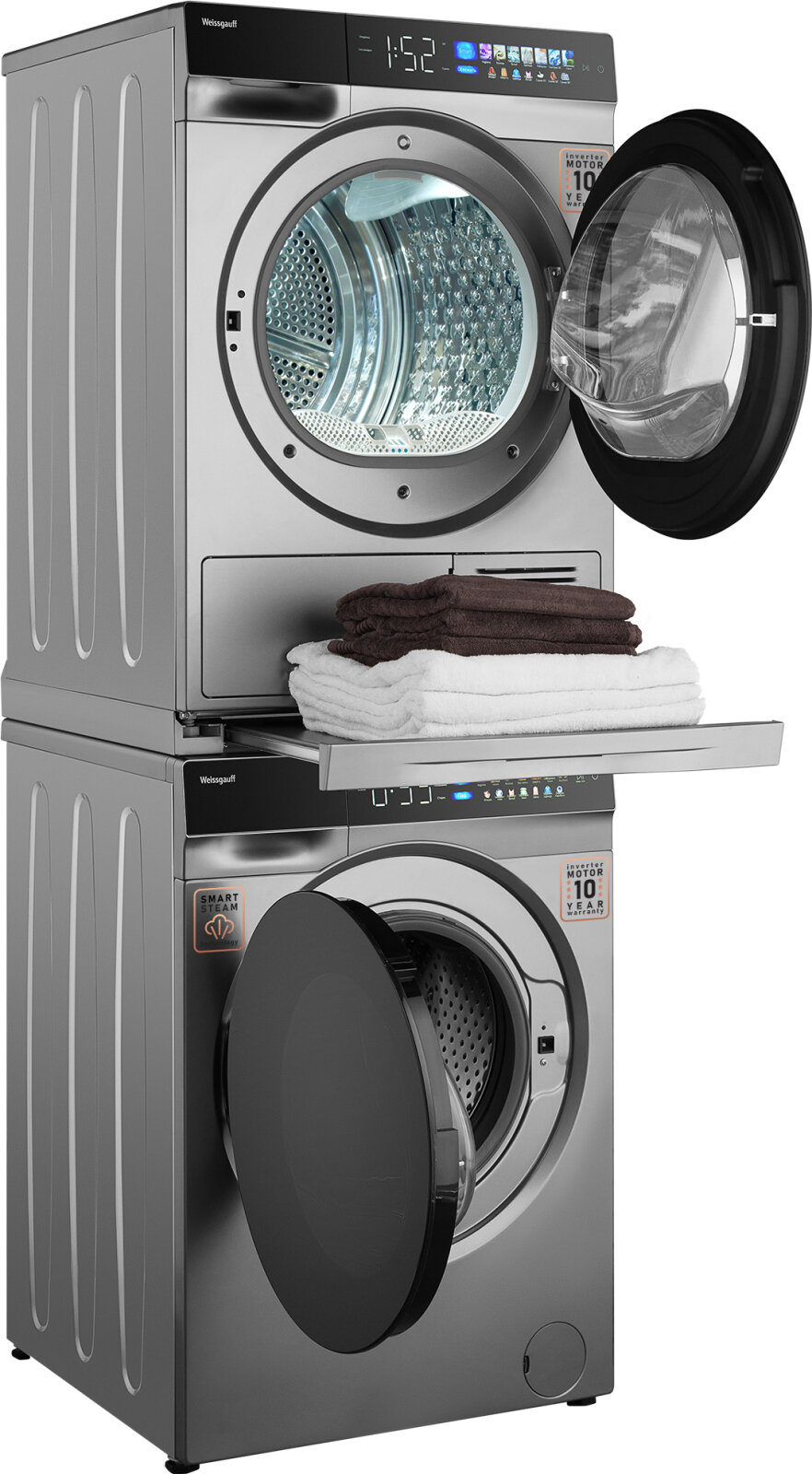 Сушильная машина с инвертором и ультрафиолетом Weissgauff WD 998 Heat Pump Full Touch Silver — фото 11