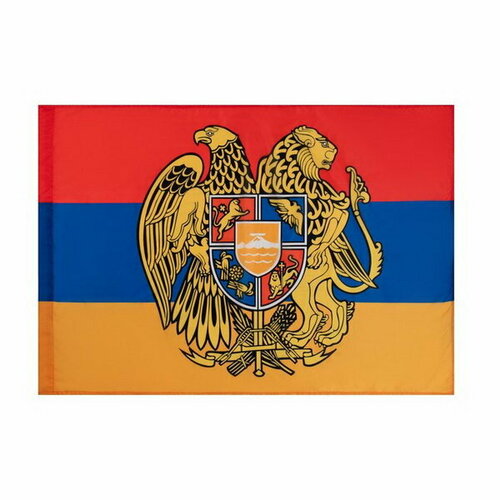 Флаг Армения с гербом, 90 x 135 см, полиэфирный шёлк, без древка