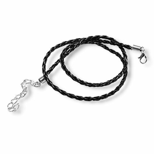 Шнур, длина 50 см, серый, серебряный