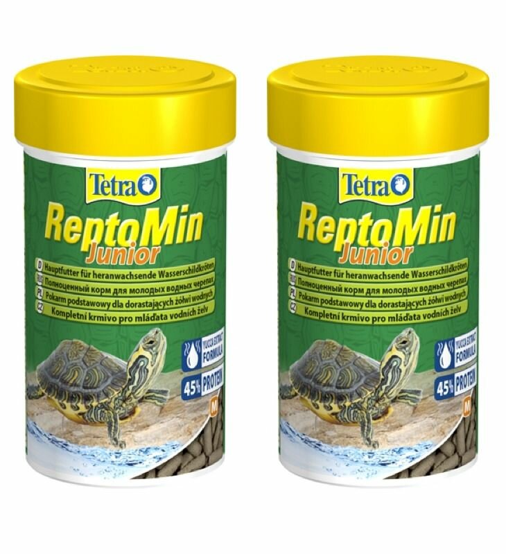 Tetra Корм для молодых водных черепах ReptoMin Junior, мини-палочки, 100 мл, 2 уп