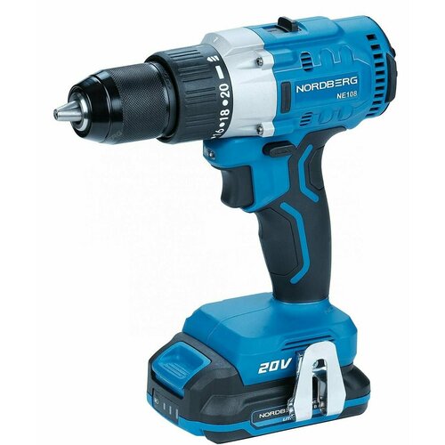 Шуруповерт аккумуляторный макс диам сверла 13мм 20В 80Нм с 2 шт акк и зар уст-вом NE108K 14051₽