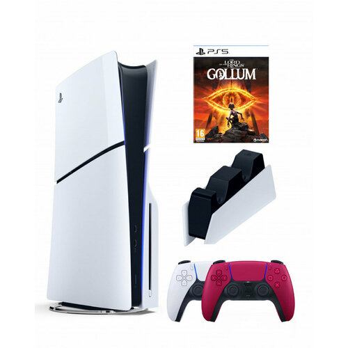 Приставка Sony Playstation 5 slim 1 Tb+2-ой геймпад(красный)+зарядное+Gollum приставка sony playstation 5 slim 1 tb 2 ой геймпад красный зарядное ведьмак 3