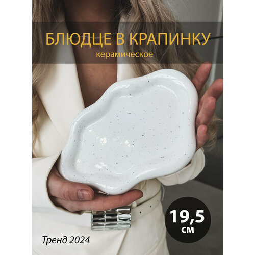 Блюдо для сервировки и украшений Cloud, в крапинку