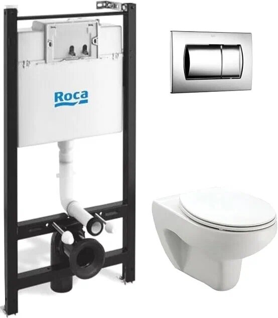 фото Унитаз с инсталляцией подвесной Roca Victoria 893100000 с горизонтальным выпуском белый