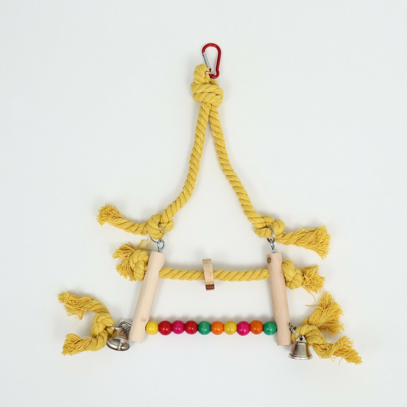 Качели Пижон для птиц дерево металл пластик и текстиль 22х35см 1 шт