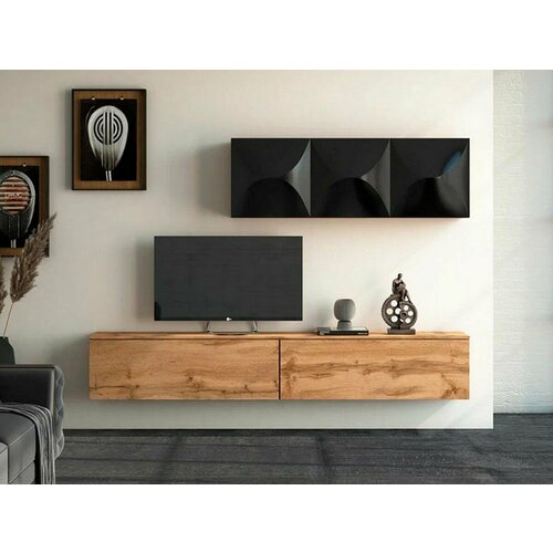 Тумба под телевизор, тв подвесная Лим Дуб вотан 240х31х40