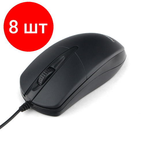 комплект 2 штук мышь компьютерная гарнизон gm 780g игровая черн rgb 1 5м 18712 Комплект 8 штук, Мышь компьютерная Гарнизон GM-220, USB, черный, 1000dpi (16881)