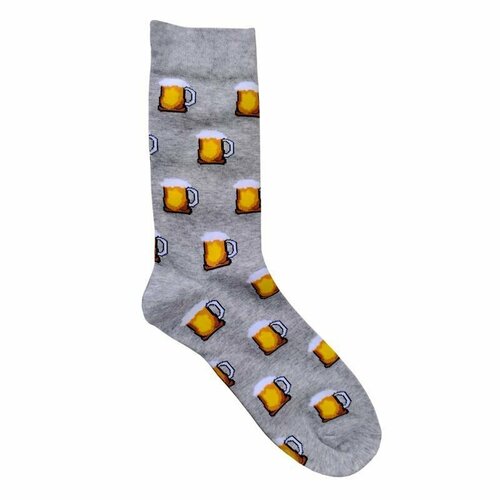 Носки Весёлый Праздник, размер 38-44, серый носки цветные с надписями удлинённые