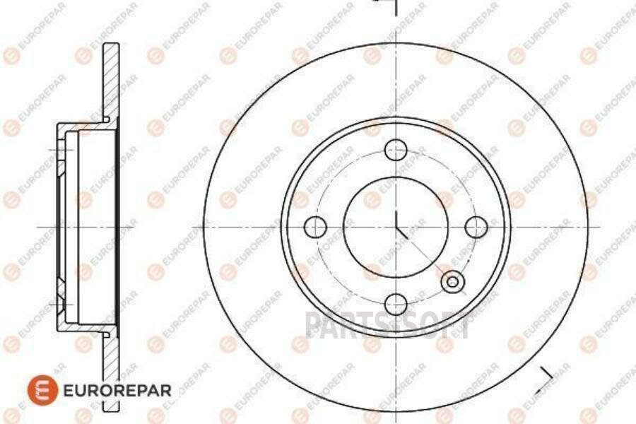 EUROREPAR 1618867180 Диск тормозной AUDI 80 78>, SEAT CORDOBA/TOLEDO I 91> VW GOLF 82>