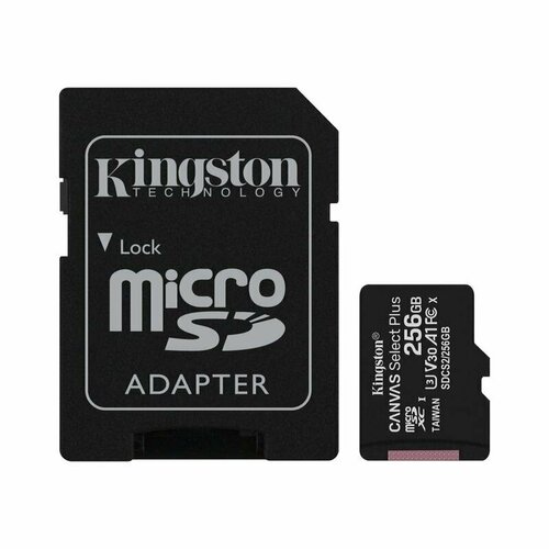 Карта памяти 256 ГБ microSDXC Kingston Canvas Select Plus Class 10 UHS-I SDCS2/256GB, 1185279 флеш карта microsdxc kingston 256gb sdcs2 256gbsp canvas select plus w o adapter