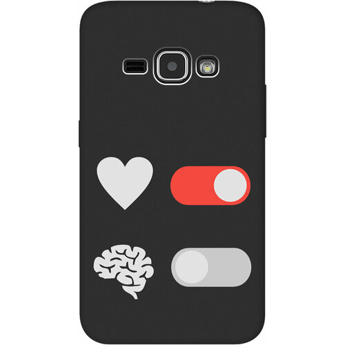 Матовый Soft Touch силиконовый чехол на Samsung Galaxy J1 (2016), Самсунг Джей 1 2016 с 3D принтом Brain Off W черный матовый soft touch силиконовый чехол на samsung galaxy j1 2016 самсунг джей 1 2016 с 3d принтом brain plus heart w черный