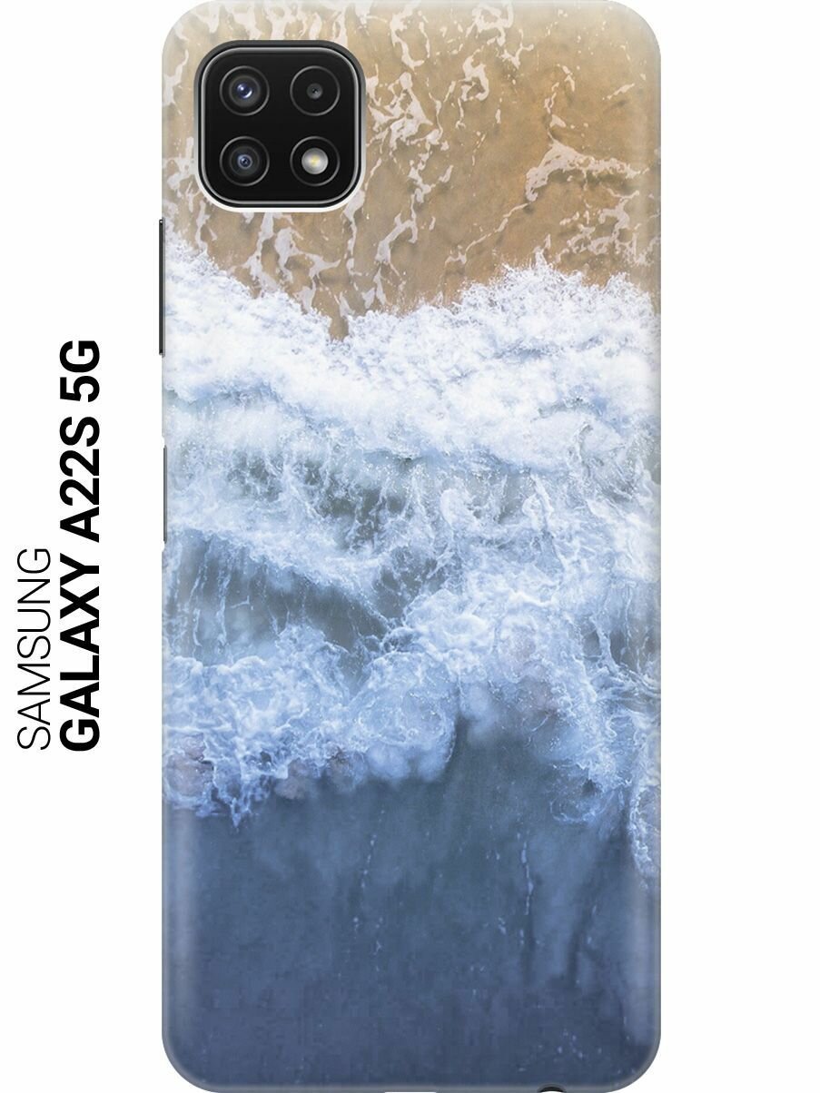 Силиконовый чехол на Samsung Galaxy A22s 5G, Самсунг А22с с принтом "Океанская волны"