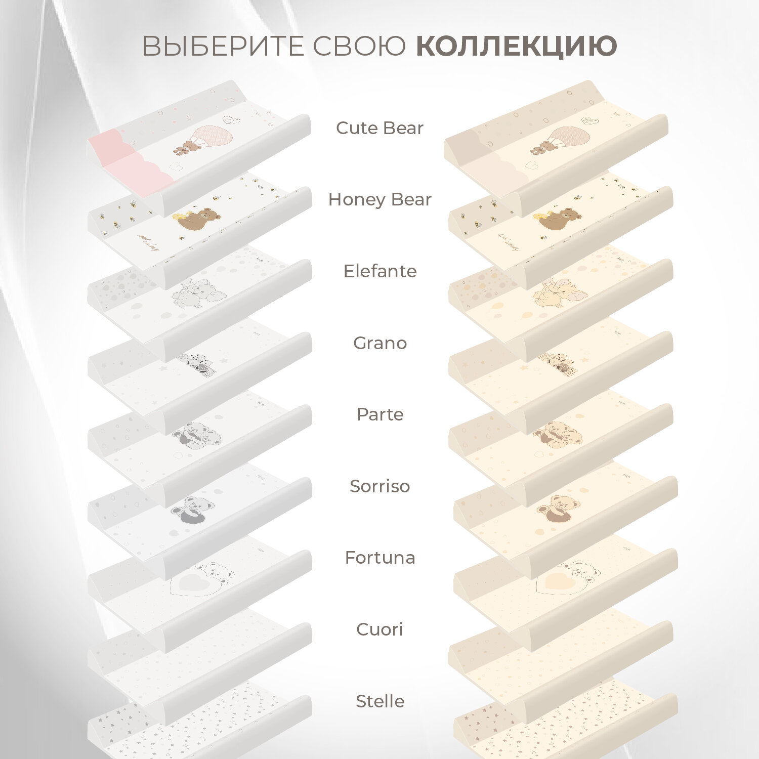 Пеленальная доска Nuovita Parallelo Stelle, 2 борта, 49х80см (цвета в ассорт.) Ber Ber - фото №12