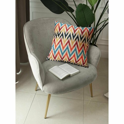 Подушка декоративная Икат бархат 43х43 см 1380₽