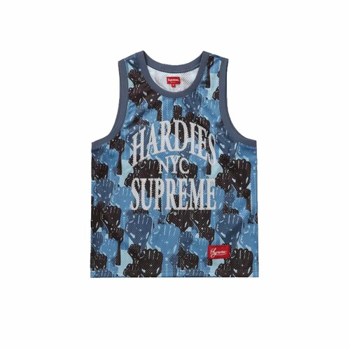 Майка Supreme Camo Basketball Jersey, размер M, синий