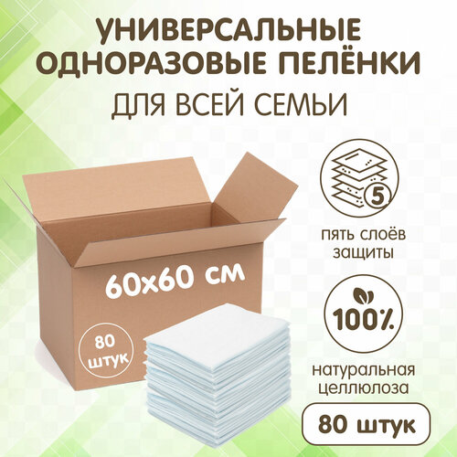 mepsi пеленки детские одноразовые впитывающие 60х60см x 10 шт Пеленки Inseense одноразовые впитывающие 60*60 80 штук