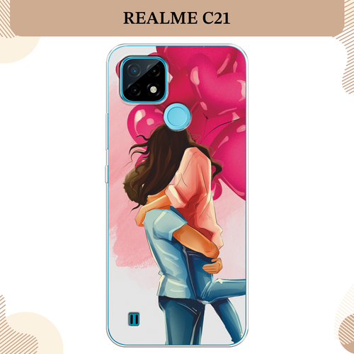 Силиконовый чехол Розовые шарики любви на Realme C21 / Реалми С21 силиконовый чехол розовые шарики любви на realme xt реалми xt