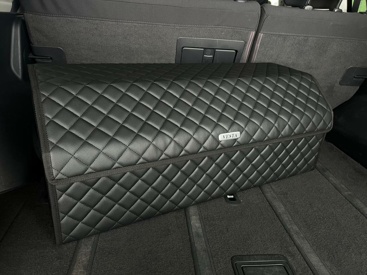 Органайзер для багажника VESTA / веста / Кофр 80х30х30, сумка, саквояж, ящик, черный с черной отстрочкой