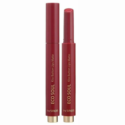 Помада для губ матовая The Saem Eco Soul Kiss Button Lips Matte 02 Chilling Red