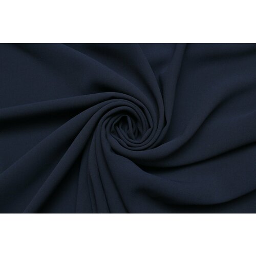 Ткань Креп плательно-костюмный тёмно-тёмно-синий, ш146см, 0,5 м