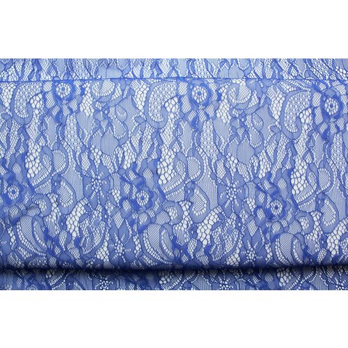 Ткань Кружево шантильи ярко-васильково-синее, ш140см, 0,5 м