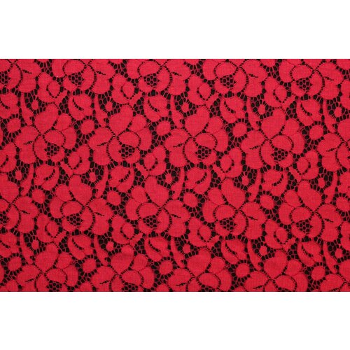 Ткань Кружево малиново-красное с кордом, 160 г/пм, ш150см, 0,5 м