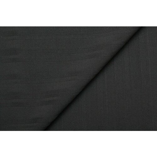 Ткань костюмная-стрейч чёрная в жаккардовую полоску, ш152см, 0,5 м