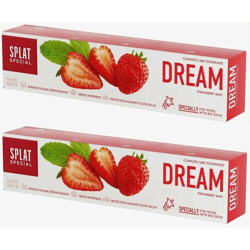 SPLAT Зубная паста Special Dream Мечта, вкус земляники, 75 мл - 2 штуки