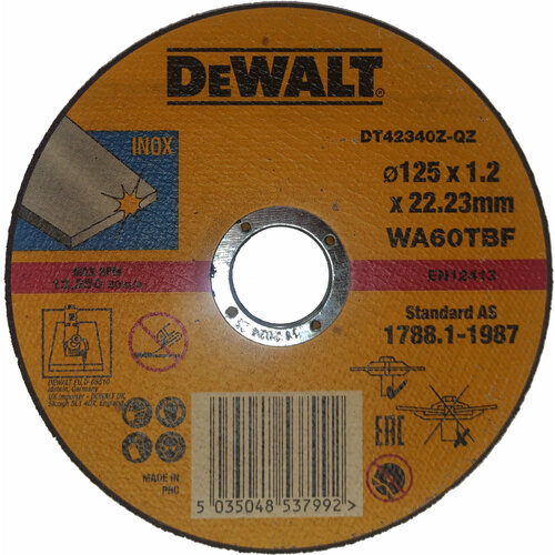 Диск отрезной DeWALT DT42340Z-QZ, 125 мм, 10 шт. диск отрезной dewalt dt42340z qz 125 мм 5 шт