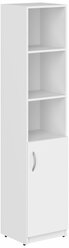 Шкаф пенал напольный SKYLAND SIMPLE SR-5U.5(R), узкий шкаф стеллаж, правый, белый, 38.6х37.5х181.5 см