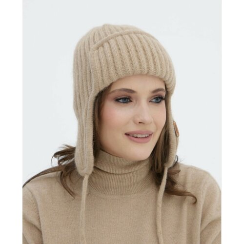 Шапка ушанка Ulzii Cashmere, размер F, бежевый