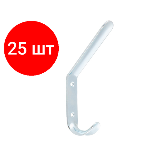 Комплект 25 штук, Крючок-вешалка №4 белый цинк STARFIX (SMP-51786-1)
