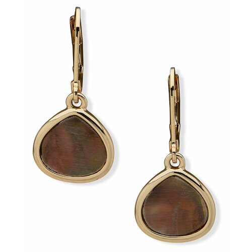 Серьги ANNE KLEIN, пластик, размер 15 мм, желтый