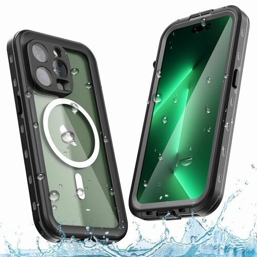 metal shockproof case for iphone 11 pro max case waterproof cover 360 full body protective armor case for iphone xs max xr x Водонепроницаемый чехол MyPads для Apple iPhone 14 Pro, IP68 Waterproof Shockproof Case, Черный