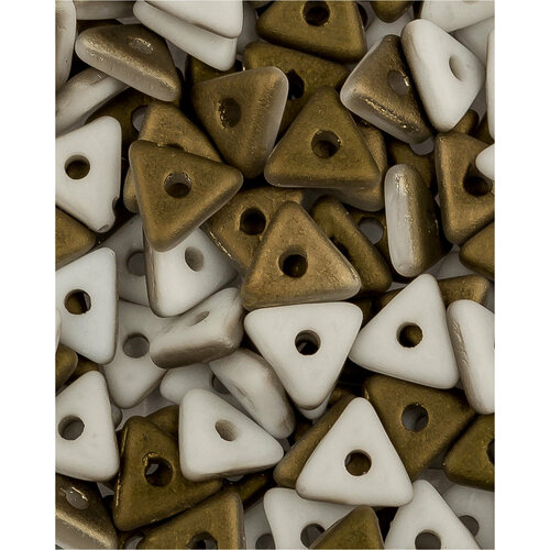 Стеклянные чешские бусины, Tri-bead, 4 мм, цвет Chalk White Valentinite Matted, 5 грамм (около 145 шт.)