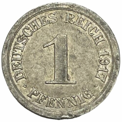 Германская Империя 1 пфенниг 1917 г. (A) германская империя 1 2 марки 1917 г a