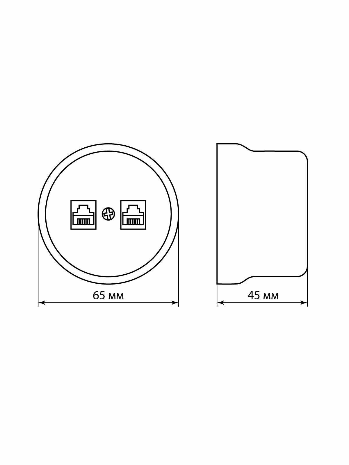 Розетка компьютерная RJ45/телефонная RJ11 TDM Electric - фото №9