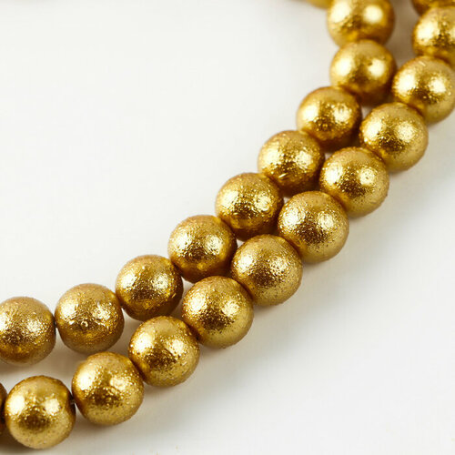 Бусины из стекла набор 78 шт размер 1 шт 10 мм цвет жёлтое золото 692₽