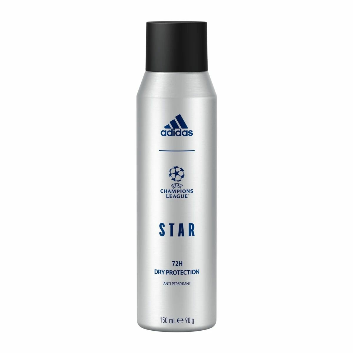 Adidas Дезодорант-спрей UEFA Champions League STAR 72 часа антиперспирант мужской 150 мл (из Финляндии)