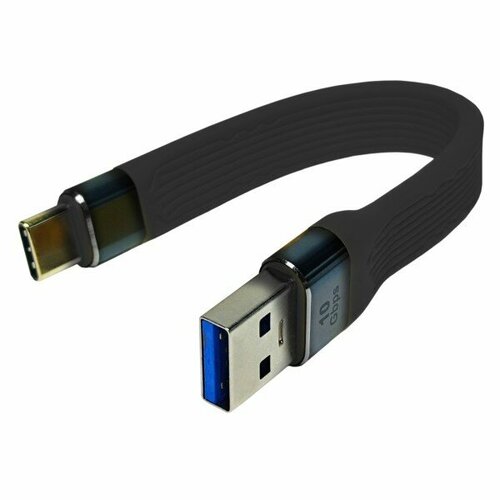 Кабель короткий сверхскоростной USB A — TYPE-C «belais» (10 Gbps, 60W, USB 3.1, 13 см, чёрный) #22637
