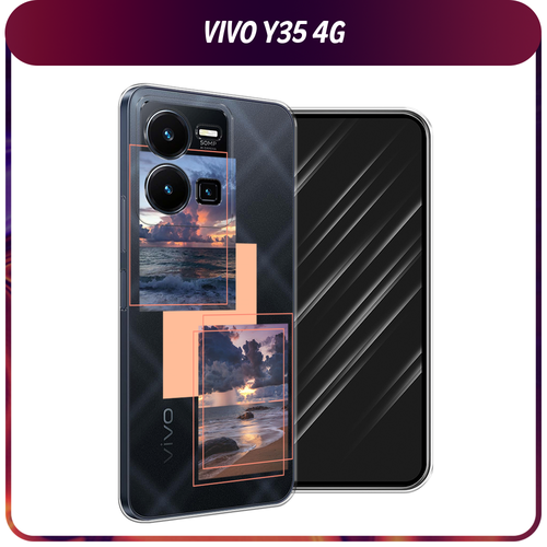 Силиконовый чехол на Vivo Y35 4G / Виво Y35 4G Sky collage, прозрачный силиконовый чехол авокадная любовь на vivo y35 4g виво y35 4g