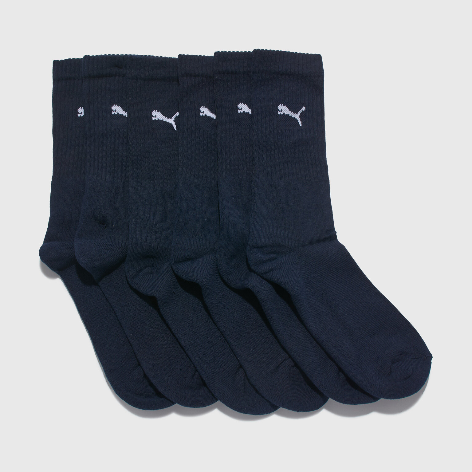 Носки PUMA, комплект, 3 пары, размер M, черный