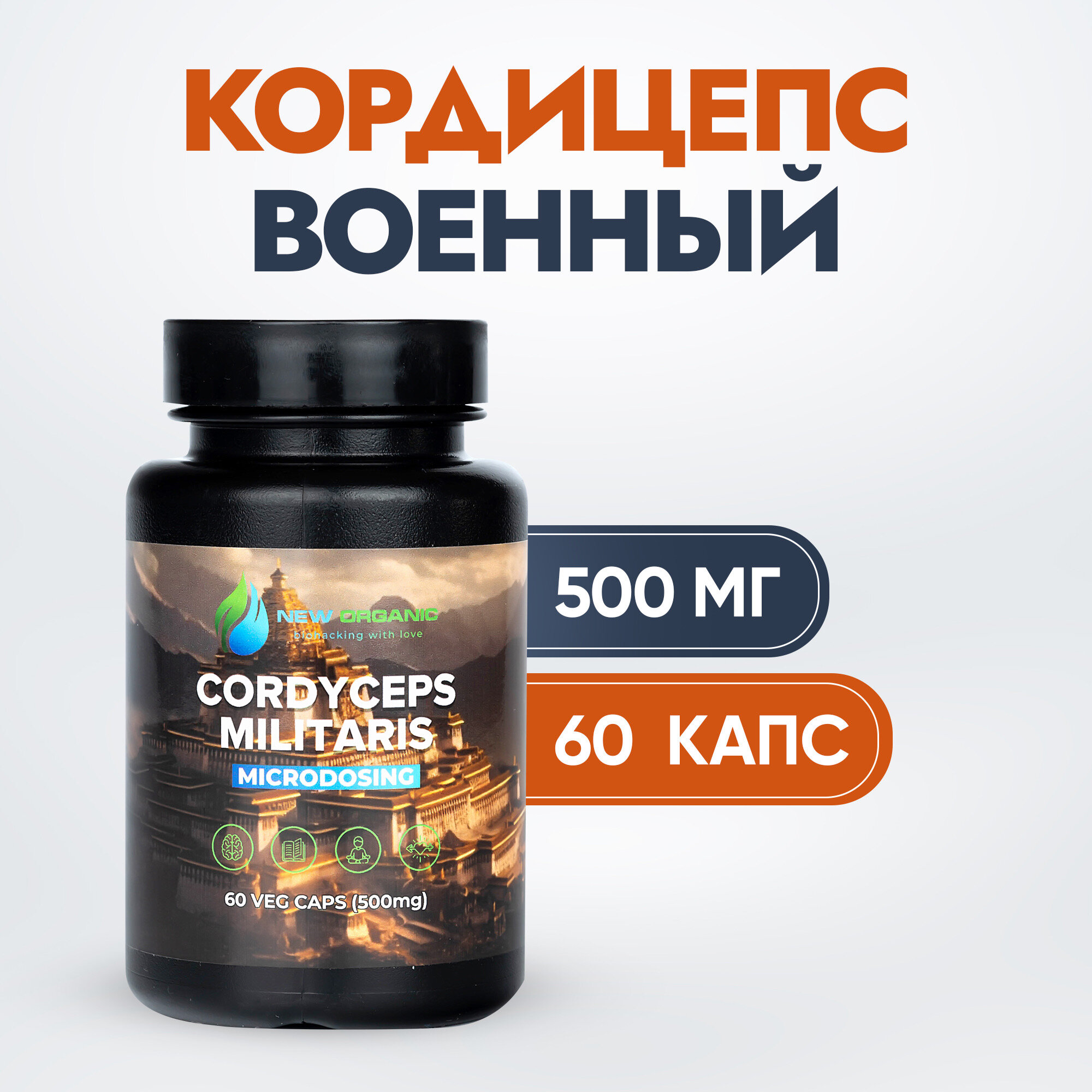 Кордицепс экстракт для иммунитета сердца и сосудов мужчин антиоксидантиммуномодулятор 60 капсул